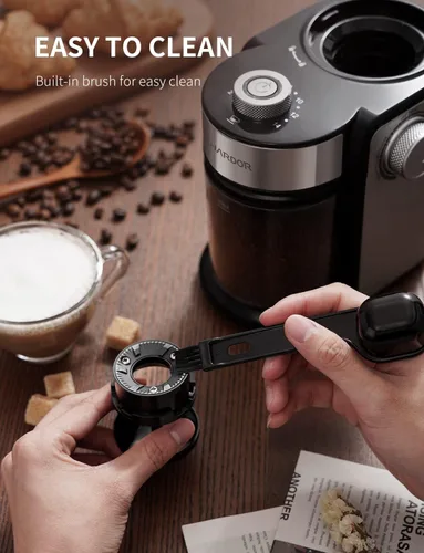 Miniatura 5 de SHARDOR - Molinillo de café eléctrico de muelas, ajustable con 16 ajustes precisos para 2-14 tazas, color plateado