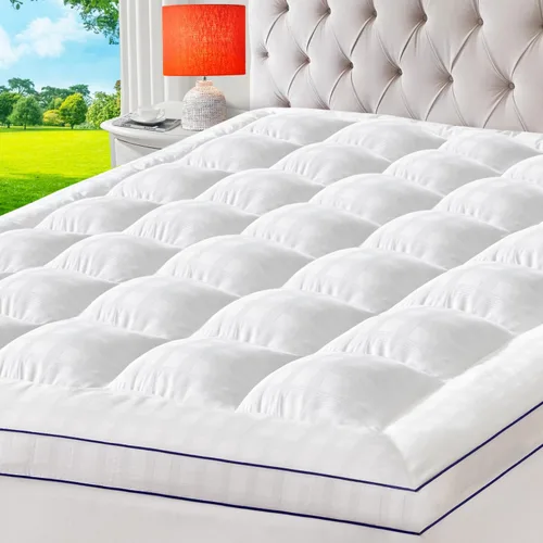 Miniatura 13 de ELEMUSE - Cubrecolchón refrescante individual, negro, para dolor de espalda, extragrueso, suave con cubierta de almohada de felpa con esquinas