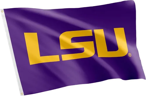 Desert Cactus Bandera de la Universidad Estatal de Louisianna – Bandera de los Tigres LSU de 3 x 5 pies, tela duradera para interiores y exteriores,