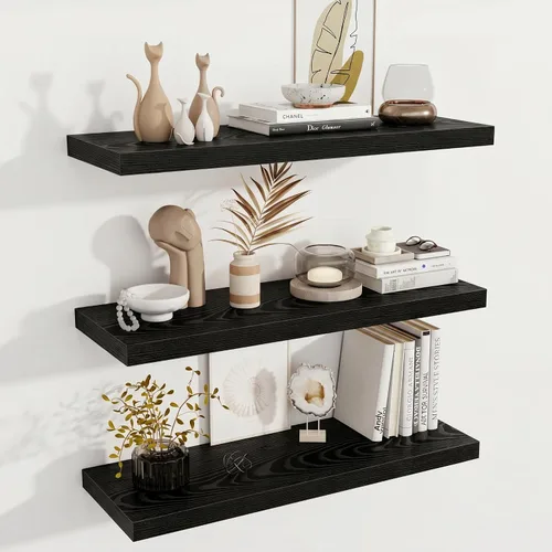 Miniatura 97 de Fun Memories Estantes flotantes de 12 pulgadas de profundidad, estantes de pared de madera de 16 x 12 pulgadas, estante de almacenamiento rústico