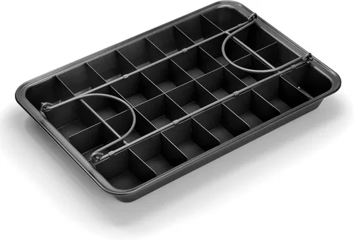 Miniatura 6 de Elbee Home Professional Brownie - Bandeja para hornear brownie, incluye divisor Browny para cortar perfectamente brownies cada vez, acero al carbono