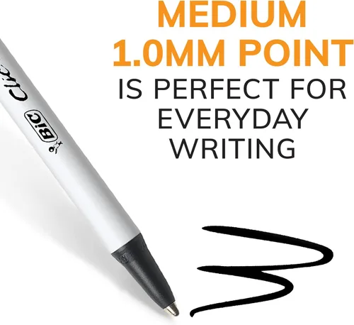 Miniatura 3 de Bolígrafo retráctil Bic Clic Stic, de punta mediana (0.04 pulgadas), estuche de 12 unidades, Negro