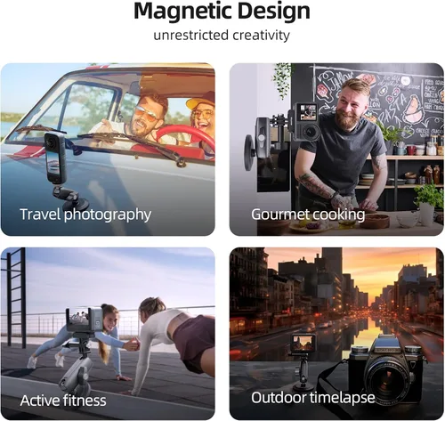 Miniatura 6 de TELESIN Montura magnética 360 Montaje magnético metálico para Go Pro Insta360 X4/X5 Accesorio, Soporte de liberación rápida para automóvil