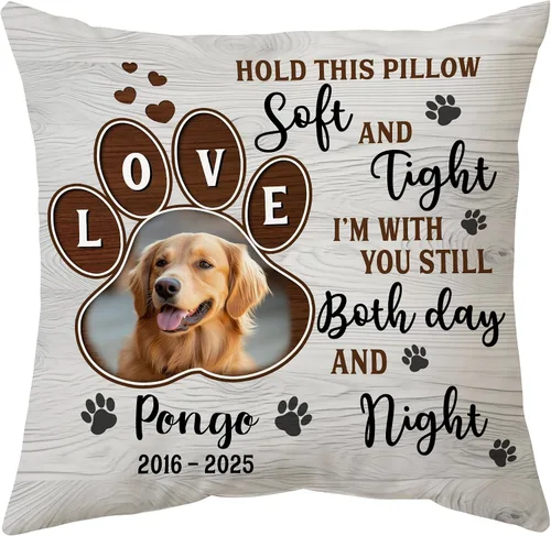 Miniatura 9 de Hyturtle Almohada personalizada para mascotas con inserto de 12 x 12 pulgadas impreso de doble cara, almohada para perros con imagen, almohadas