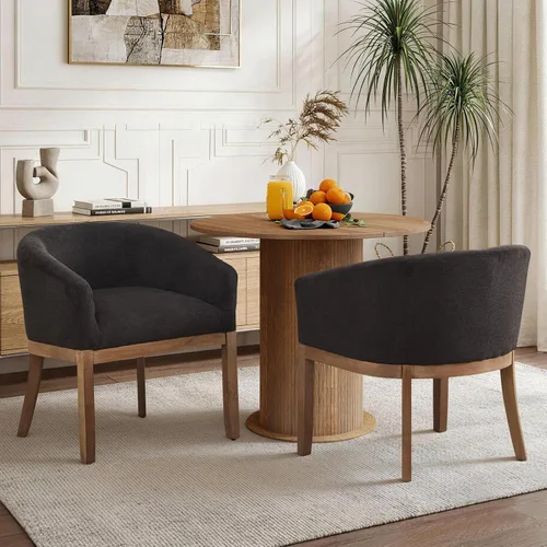 Miniatura 57 de Juego de 6 Sillas de Comedor Tapizadas de Terciopelo, Sillas Laterales de Cocina de Estilo Moderno con Ribete de Tachuelas y Patas de Madera, Anillo