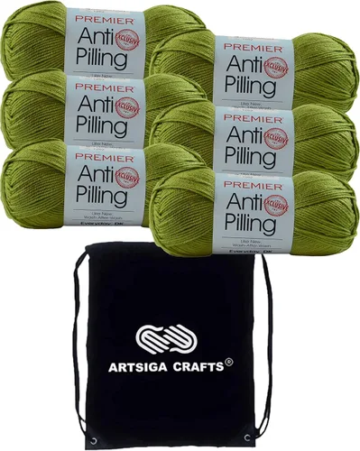 Miniatura 33 de Premier Yarns Anti-Pilling Everyday DK Solids Mist 1107-24 (6 madejas, el mismo lote de tinte) DK Light Worsted #3 Hilo acrílico antibolitas