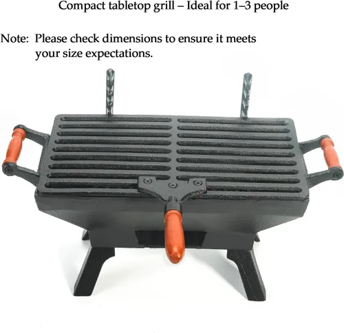 Miniatura 4 de Sungmor - Prensa de parrilla de hierro fundido resistente, 22.1 cm x 10.9 cm, prensa de hamburguesa rectangular, aplastador de tocino con mango