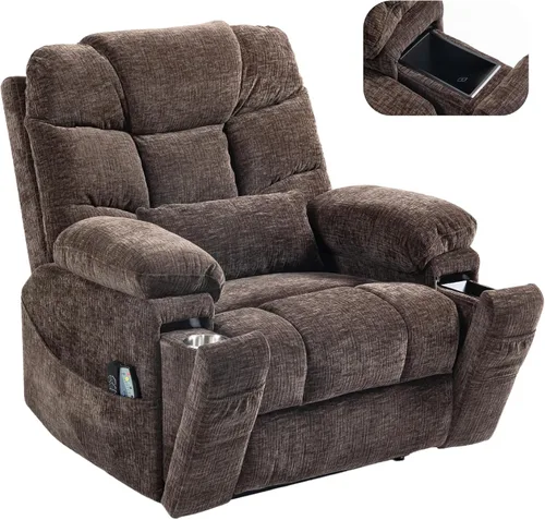 Miniatura 17 de JUUXO Silla reclinable Power Lift extra grande para personas mayores - Sillón reclinable extra ancho para hombre grande con calor y masajes