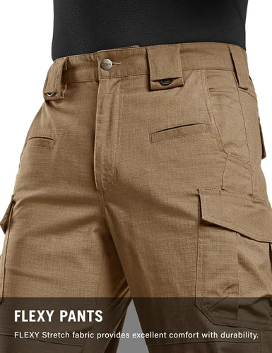 Miniatura 6 de CQR Men's Flex Stretch Tactical Pants, Water Resistant Ripstop Cargo Pants, Lightweight EDC Outdoor Hiking Work Pants
