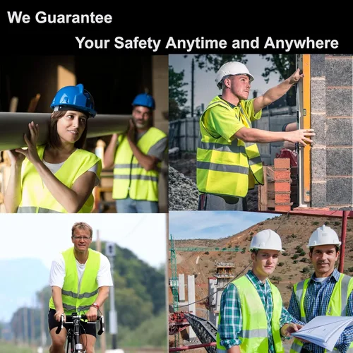 Miniatura 5 de Chalecos de seguridad negros, paquete de 20 – Chalecos reflectantes de alta visibilidad, construcción ANSI Clase 2, para hombres, mujeres, malla Hi