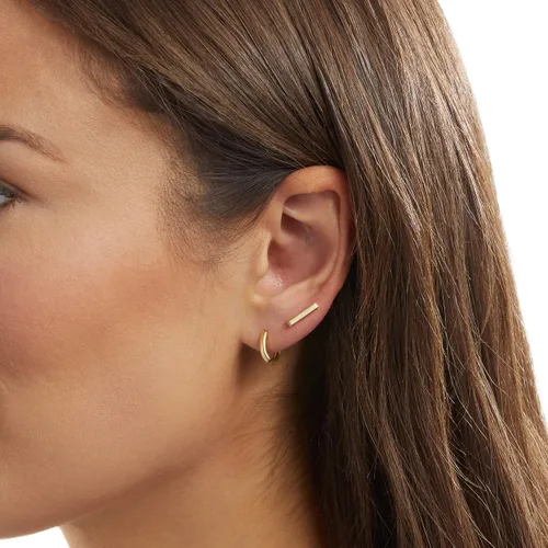 Miniatura 2 de Tienda Essentials - Juego de aretes y aro de oro de 14 quilates o plata de ley