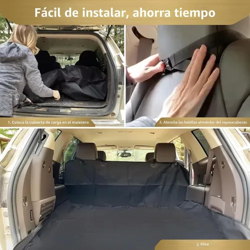 Miniatura 9 de F-color Forro de carga para perros SUV, resistente al agua, cubierta de carga para mascotas, tapete para asiento de perro de tamaño mediano, SUV