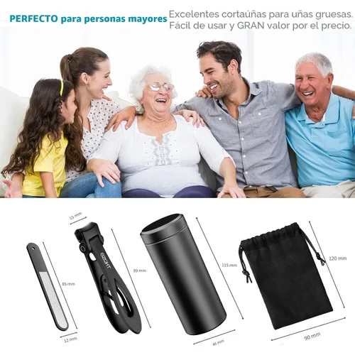 Miniatura 8 de Juego de cortaúñas con apertura de mandíbula ultra ancha, cortaúñas para uñas gruesas, cortador de uñas resistente, cortaúñas de acero inoxidable