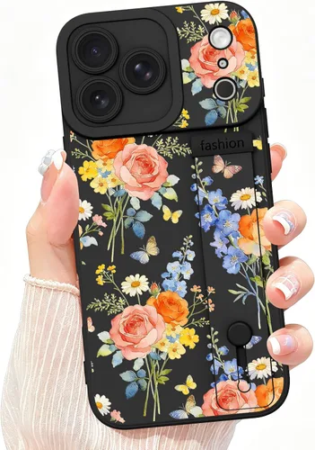 Miniatura 54 de Funda Wlxee para iPhone 15 Pro Max con patrón de ola, TPU suave con parachoques, cuero PU, diseño de cebra lindo para mujeres y niñas - Negro Gris