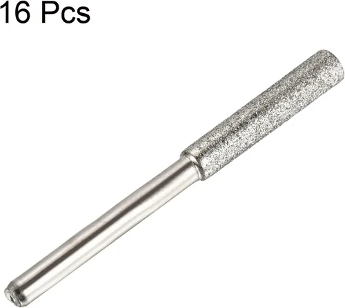 Miniatura 3 de PATIKIL Afilador de motosierra de diamante de 5/32 pulgadas, paquete de 16 herramientas de afilado para pulir piedra, color plateado