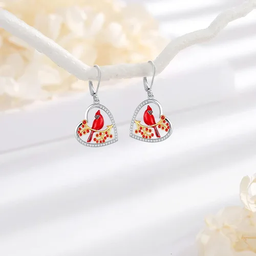 Miniatura 237 de Aretes colgantes de plata de ley con diseño de árbol de la vida, flor, abeja, animales, gato, colibrí, piedra lunar, turquesa, aretes con cierre