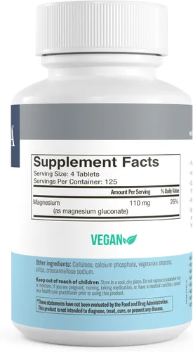 Miniatura 2 de Freeda Gluconato de magnesio – Suplemento de magnesio vegano Kosher para hombres y mujeres – Alivio de calambres y espasmos en piernas y músculos