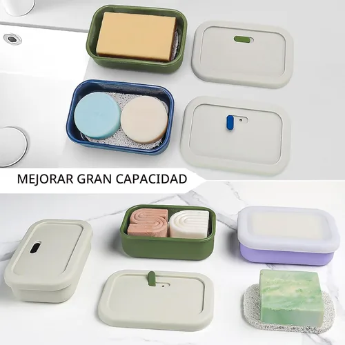 Miniatura 3 de AIDIMMING Funda de jabón de viaje de silicona mejorada a prueba de fugas, soporte de barra de champú ventilado, caja de jabón de barra grande