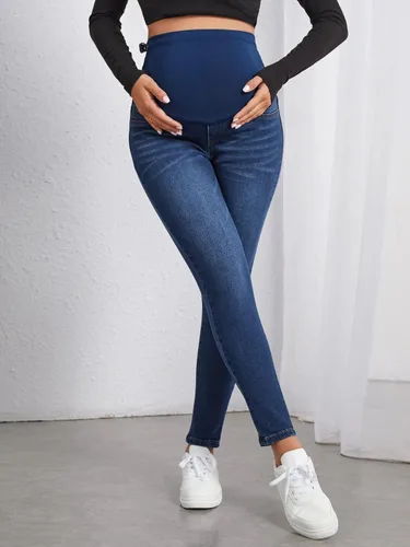Miniatura 4 de Floerns Jeans de maternidad para mujer, de cintura alta, ajustados, cómodos, elásticos, pantalones de embarazo