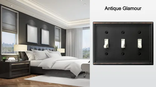 Miniatura 5 de OKAWYC Cubierta de Interruptor de Luz de Palanca Triple Luca Placa de Pared de Metal, Paquete de 2 Bronce Envejecido 3 Gang, Cubierta de Interruptor