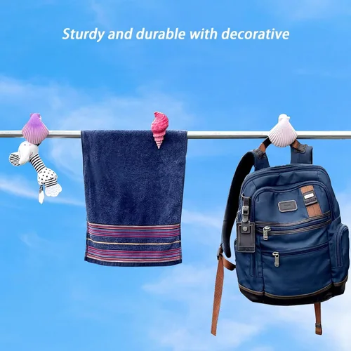 Miniatura 2 de Clips de toalla de playa para sillas de playa, sillas de descanso, estantes de secado, alfileres decorativos a prueba de viento (4 piezas)