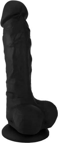Miniatura 4 de Pene de silicona realista de 8 pulgadas con ventosa, consolador, Negro, 1, 1