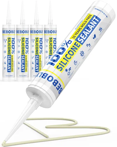 Miniatura 12 de Calafateo y sellador de silicona gris, sellador de silicona 100% impermeable, a prueba de contracción y grietas, calafateo de silicona para cocina