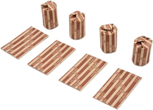 Miniatura 3 de Envoltorios de monedas de medio dólar, 100 envoltorios de monedas a rayas planas