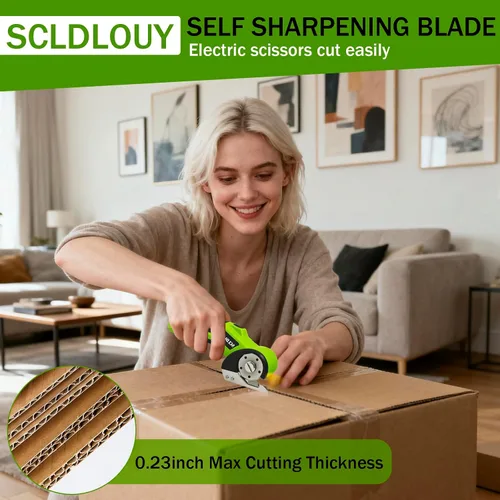 Miniatura 5 de High-Speed Cardboard Cutter, Cordless Rechargeable Electric Scissors with Safety Lock and LED Light, Rotating Blade for Cardboard Fabric Carpet