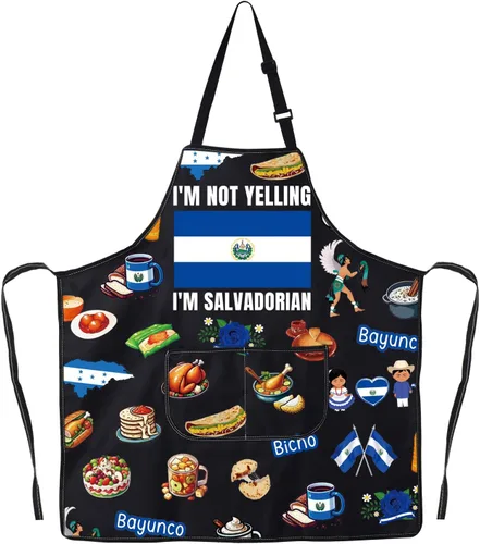 Miniatura 8 de JNIAP Delantal de cocina El Salvador Delantal de la bandera salvadoreña Regalo salvadoreño Delantales de comida salvadoreña Delantales del orgullo
