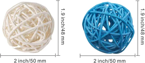 Miniatura 2 de 12 bolas decorativas de mimbre de ratán para manualidades, fiestas, decoración de mesa de boda, baby shower, accesorios de aromaterapia, 2 pulgadas