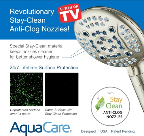 Miniatura 8 de AquaCare High Pressure 6-way Dual Shower Head Combo with Built-in Filter & Power Wash - Clean Tub, Tile & Pets. Remove Chlorine, Lead & Toxins from
