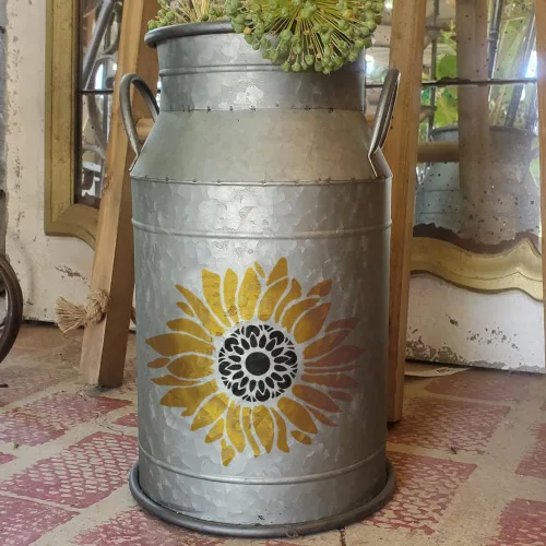 Miniatura 4 de Plantilla bohemia de girasol de 12 x 12 pulgadas para pintar sobre madera, lienzo, papel, tela y muebles, plantillas florales reutilizables