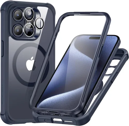 Miniatura 14 de ESR Funda para iPhone 14, compatible con MagSafe, funda de cuerpo completo a prueba de caídas de grado militar con protector de pantalla de vidrio