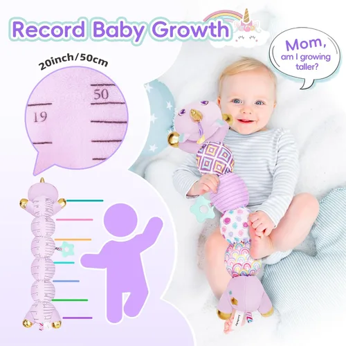 Miniatura 5 de Juguetes de bebé unicornio 6-12 meses Juguetes musicales de peluche para bebés recién nacidos Juguetes sensoriales para tiempo de barriga para bebés