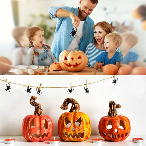 Miniatura 7 de Parches bordados de araña para planchar - Apliques de araña negra para disfraz de Halloween (12)