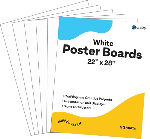 Emraw Tablero de póster ligero para manualidades para presentaciones, letrero de oficina, tablero de pintura en blanco, hojas de póster de