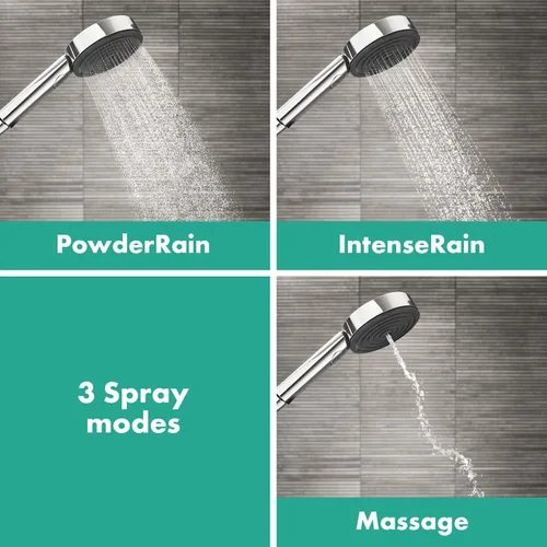 Miniatura 4 de hansgrohe Pulsify S Juego de Cabezal de Ducha de Mano de 6 Pulgadas Moderno 3 Pulverizadores PowderRain, IntenseRain, Masaje Pulsante con QuickClean