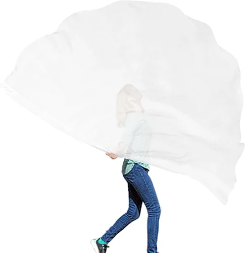 Wuchieal Banderas flexibles de adoración de alabanza porfética, radio de 55 x 74 pulgadas, serpentina semicírculo de ministerio de baile (0# BLANCO)