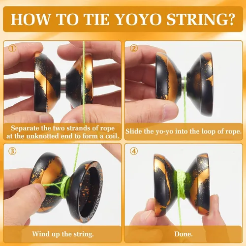 Miniatura 8 de YOYOSTUDIO Yoyo Profesional Sensible Yoyo X0312 para Niños Principiantes, Yoyo de Doble Propósito para Girar con los Dedos para Adultos con Kit