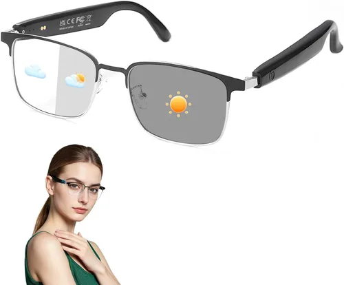 Miniatura 10 de Lentes Bluetooth de audio inteligente, lentes que cambian de color, altavoces de oído abierto, tiempo de reproducción de 5 horas, llamadas manos