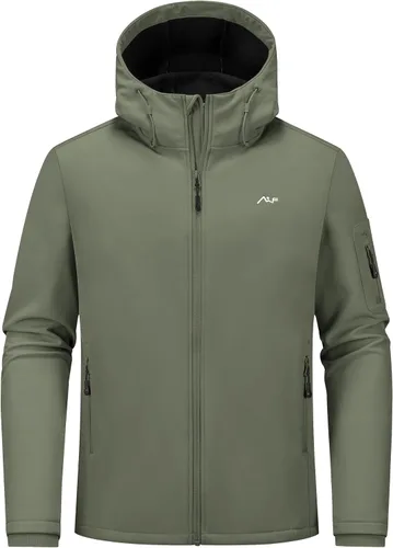 Miniatura 4 de WULFUL Chaqueta ligera Softshell para hombre, con forro polar, rompevientos, impermeable, suave, para senderismo al aire libre