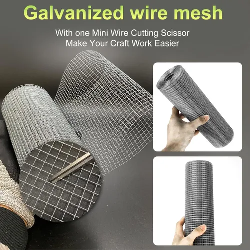 Miniatura 7 de Tela Metálica 4'' x 20' de 1/4 pulgada, Rollo de Malla de Alambre Galvanizado (23 GA), Malla para Pollos para Corrales/Gallineros, Malla