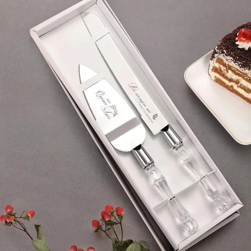 Miniatura 10 de AW BRIDAL Sr. Sra. Juego de cuchillo y espátula para pastel de boda, juego de corte de pastel plateado para boda, cortador de pasteles y servidor