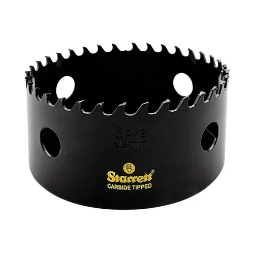Miniatura 21 de Starrett Sierra perforadora con punta de carburo con acabado de superficie de alta calidad, ideal para madera, PVC y fibra de vidrio, 3 dientes por