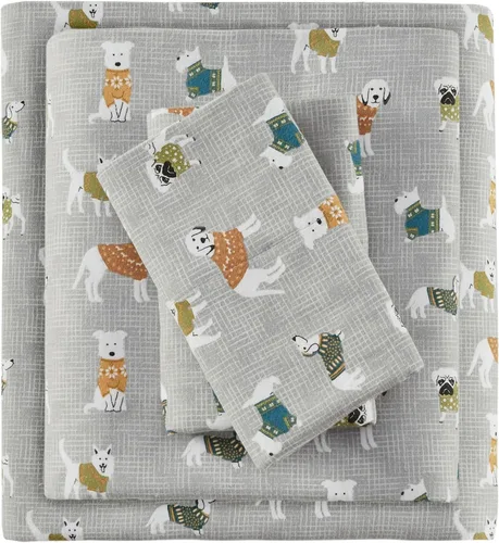 Miniatura 26 de True North by Sleep Philosophy - Sábana de franela acogedora y cálida 100% algodón - Estampado novedoso de animales y estrellas, lindo, ultrasuave