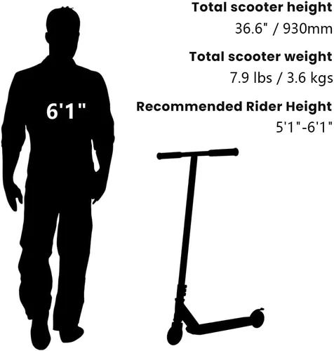 Miniatura 5 de Patinetes profesionales para niños de 8 años, adolescentes y adultos Dos alturas diferentes de 31.5 pulgadas y 36.6 pulgadas para elegir