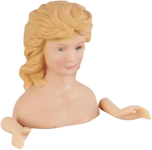 Factory Direct Craft - Juego de 6 adornos de vinilo de pelo rubio con cabeza y brazos para muñecas, adornos de árbol de ángel, adornos de Navidad y