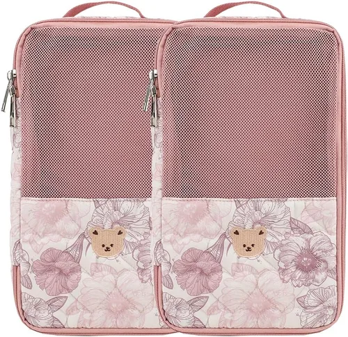 Miniatura 10 de Bolsas organizadoras para pañales para bebé, paquete de 2 bolsas impermeables para colgar pañales, bolsa de malla de oso de conejo, reutilizable