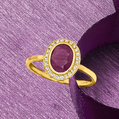 Miniatura 4 de Ross-Simons Anillo de rubí de 190 quilates y diamante de 012 quilates en oro amarillo de 14 quilates